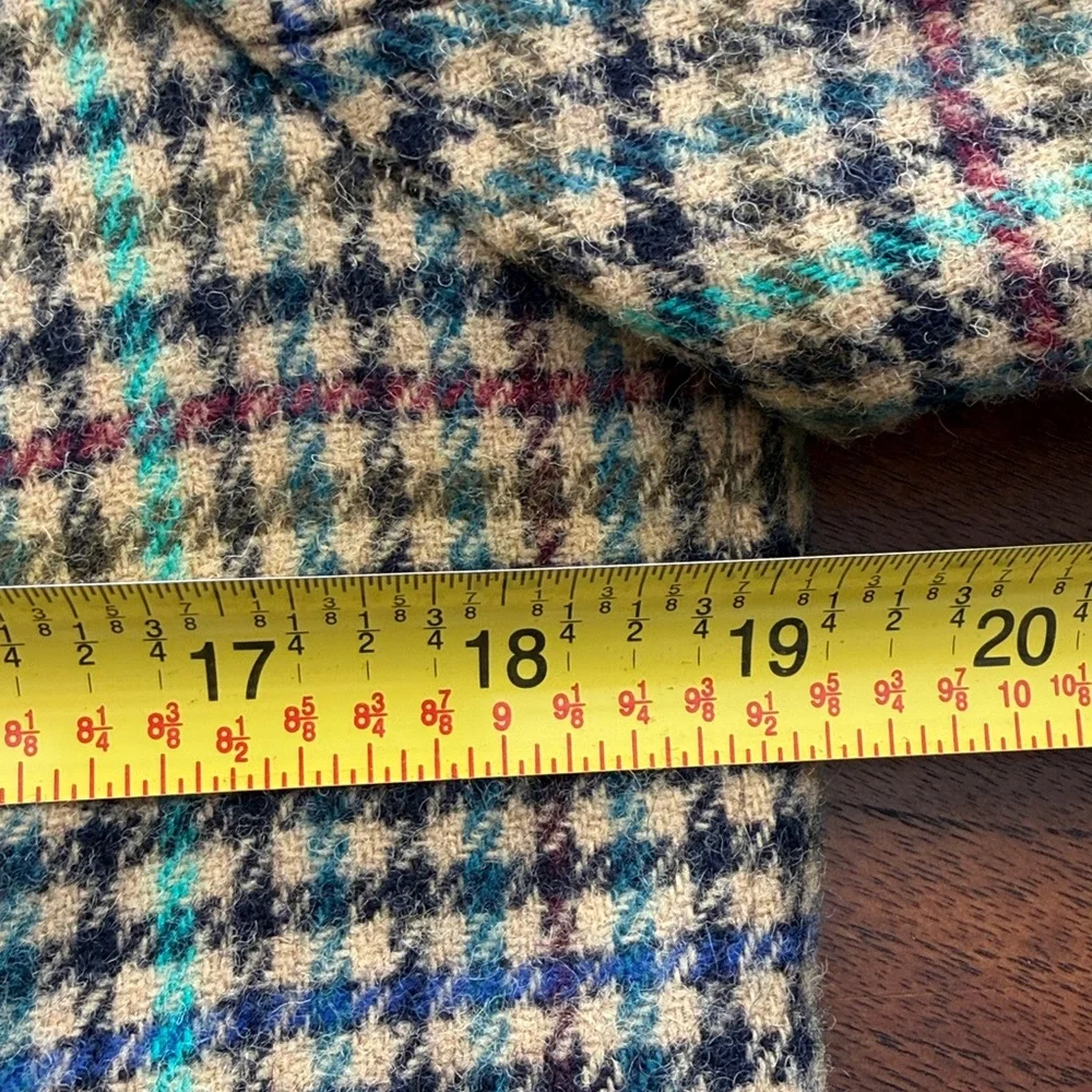 Talbots Blazer Shetland Houndstooth Wool Blend Tweed Two Button Crest career 12P - Picture 8 of 8